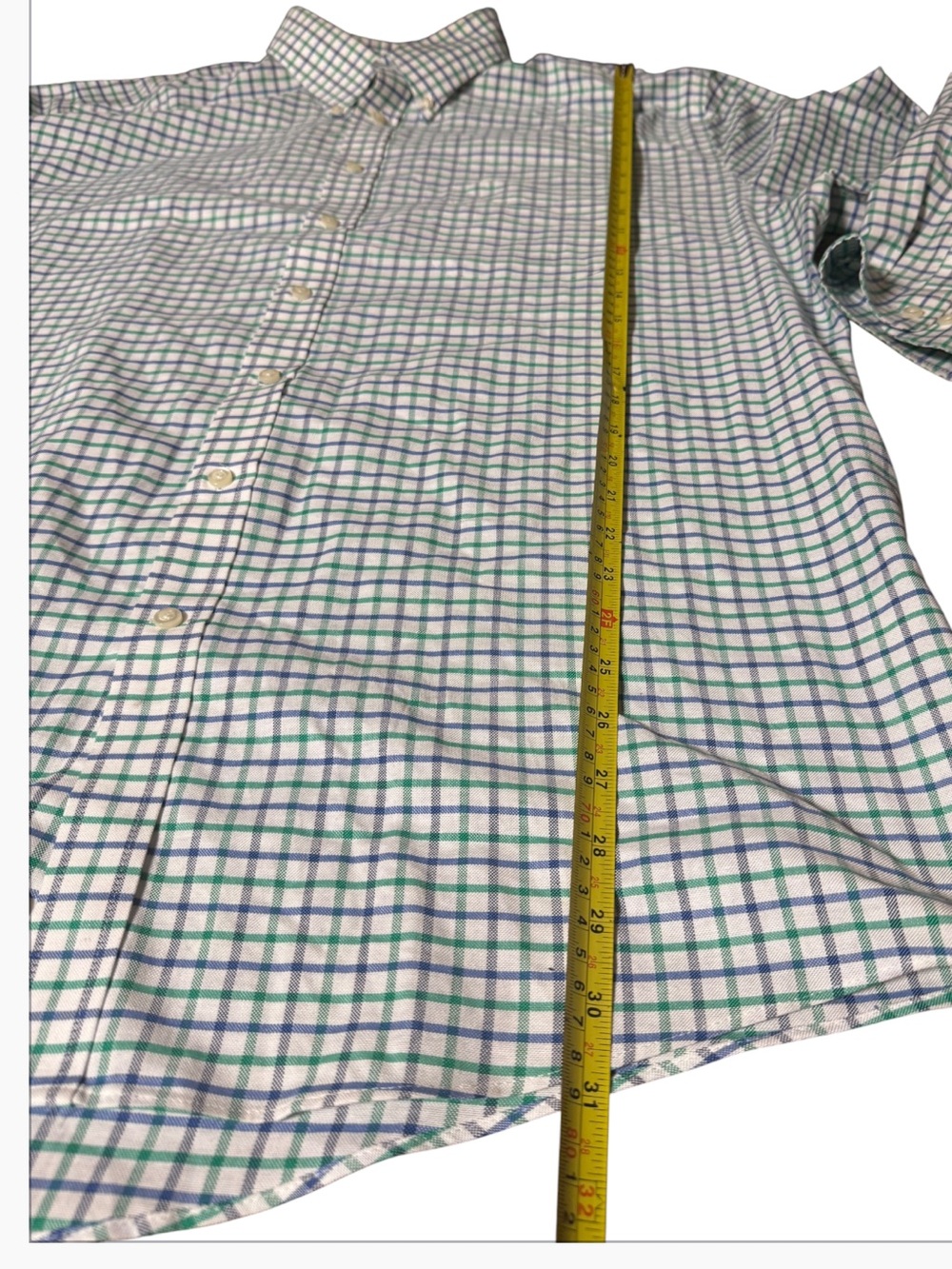 Stafford Tailored Culture Regular Fit Oxford Shirt size 18 34-35 Green Grid plai - Picture 3 of 15